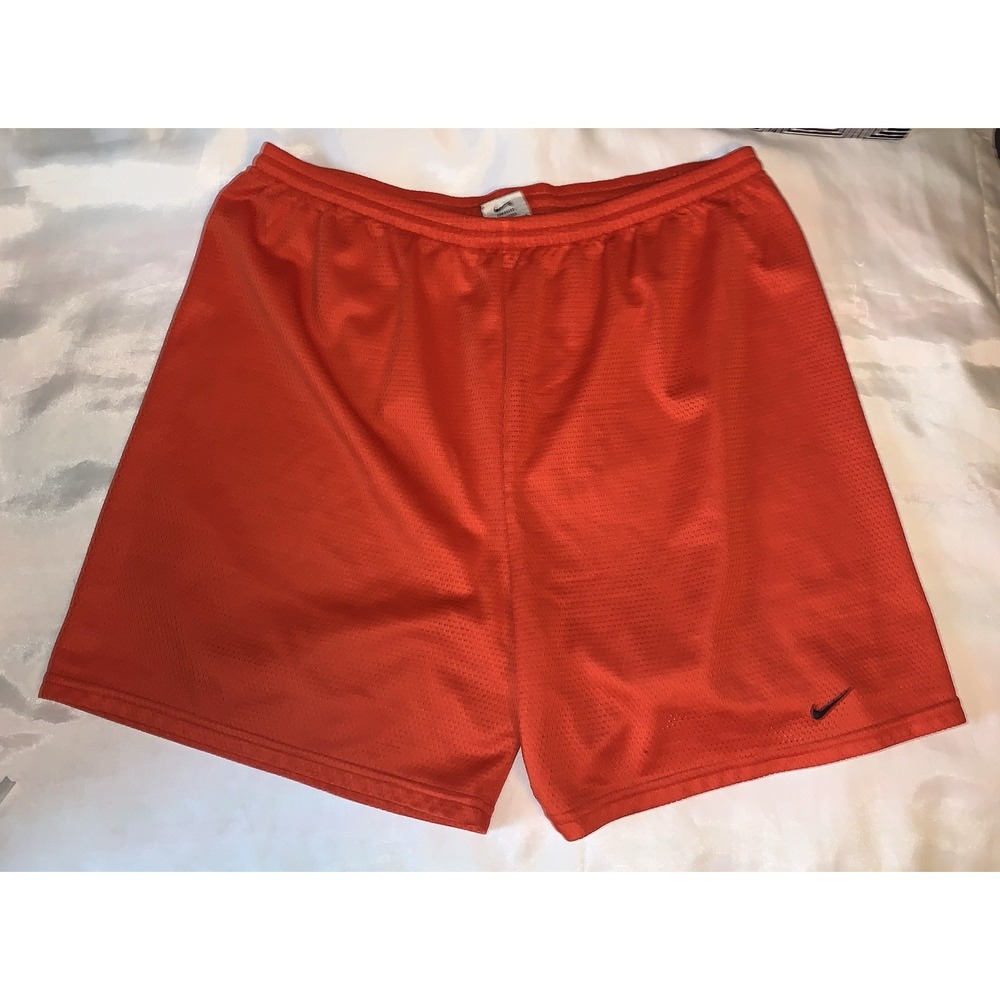 Nike Orange Mesh‎ Athletic Shorts Kids L 12-14 Soccer Basketball Gym USA